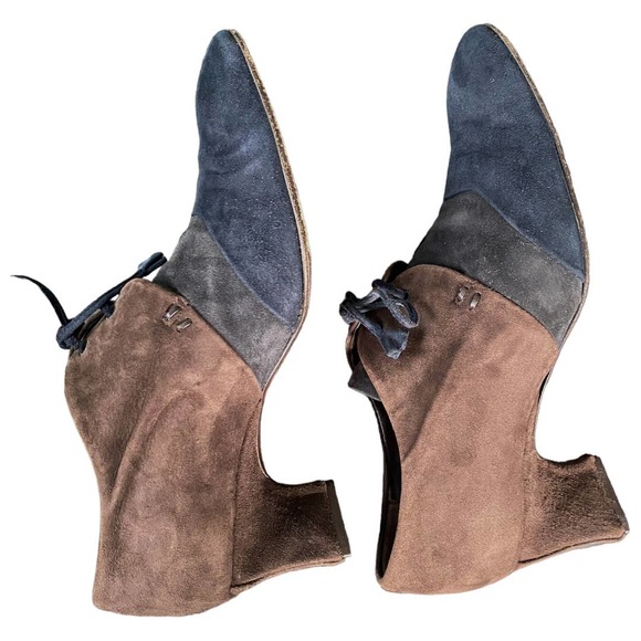 Vintage Multicolor suede Philippe Model Triangle Heeled Oxfords Size 37.5 - Picture 5 of 7